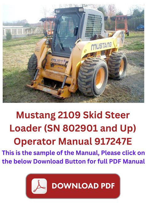 mustang 2109 skid steer service manual|mustang 2109 skid steer specs.